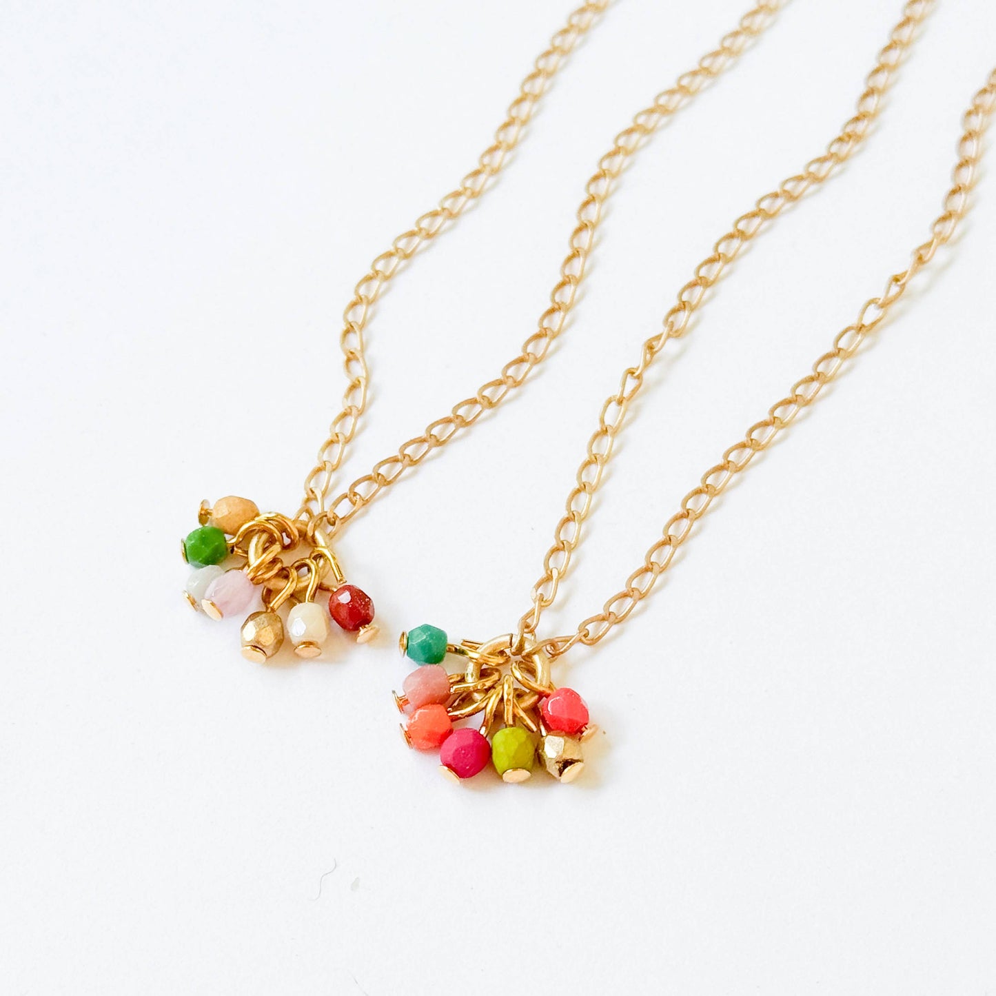 Nest Pretty Things - Dainty Gold Plated Necklace With Tiny Beaded Cluster Pendant