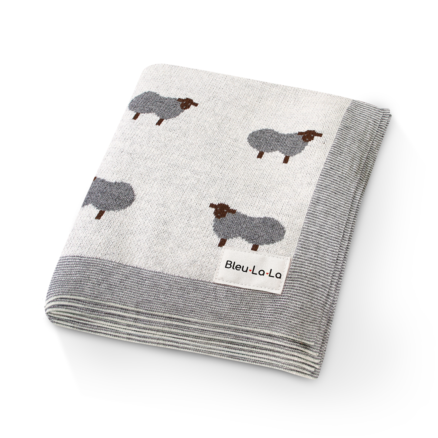 Bleu La La - 100% Luxury Cotton Swaddle Receiving Baby Blanket - Sheep: Taupe