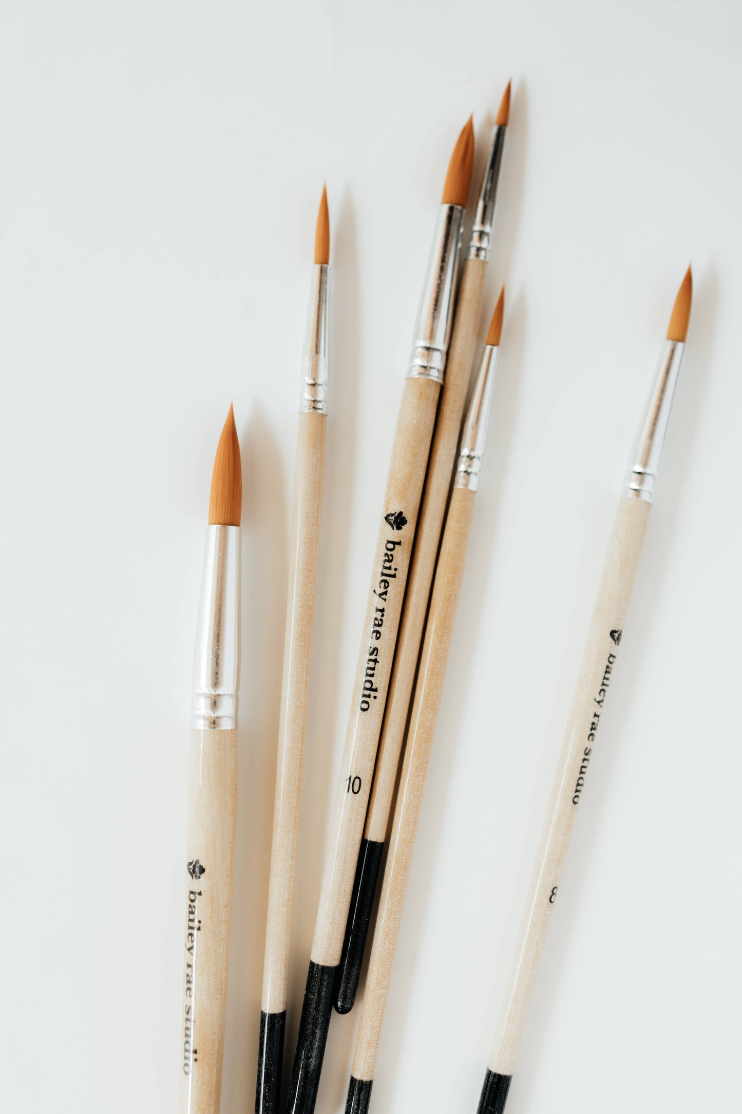 Bailey Rae Studio - Round Tip Watercolor Brush Set -- 6 piece