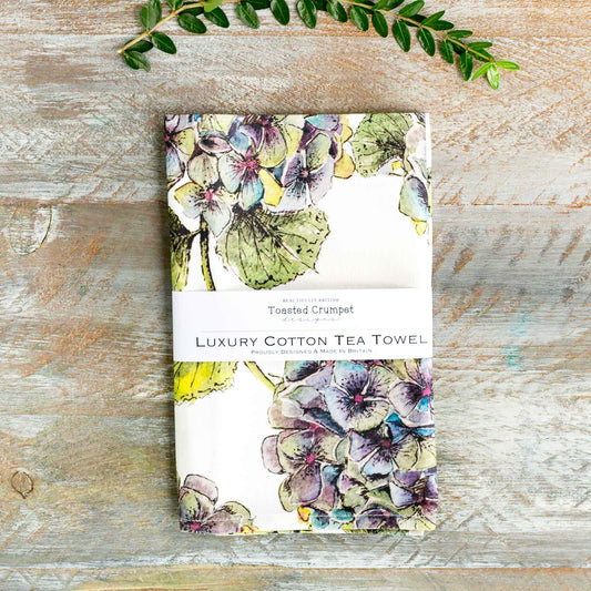 Toasted Crumpet - Hydrangea Pure Tea Towel
