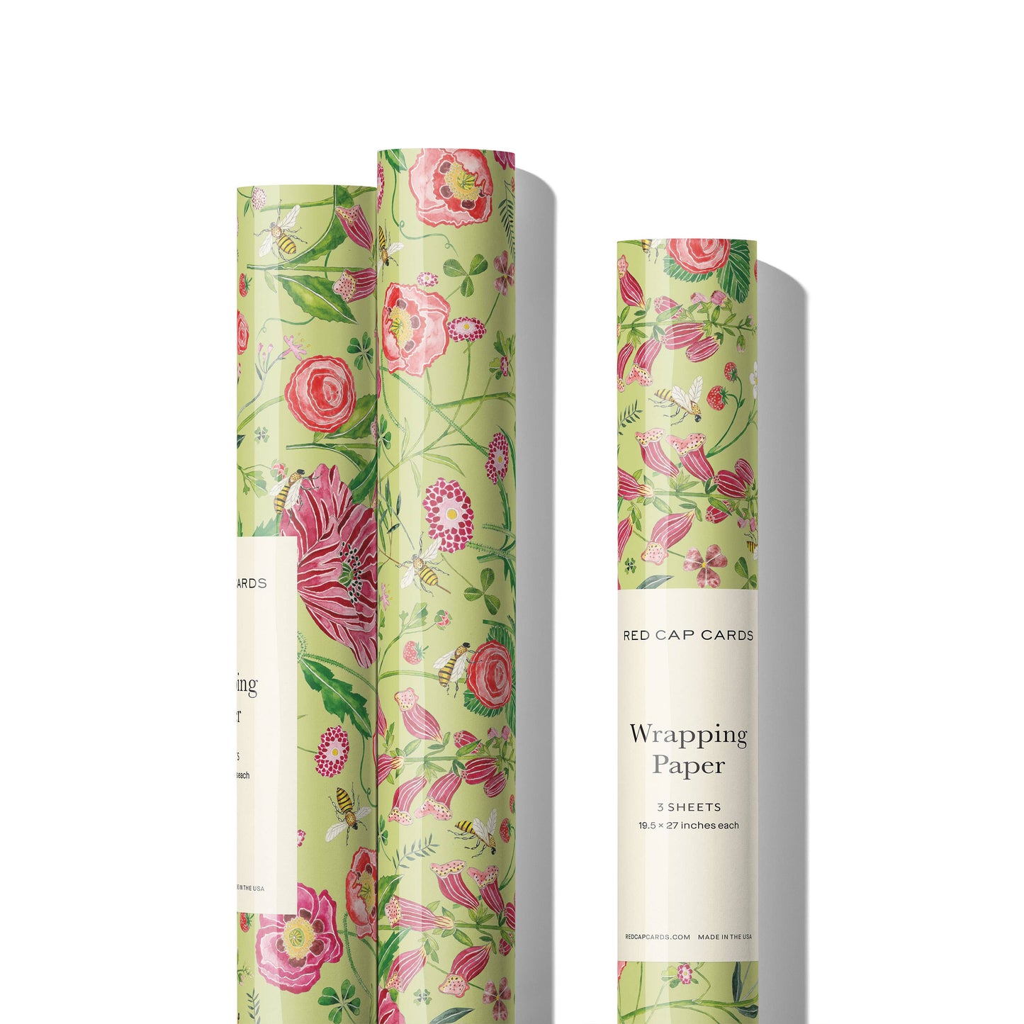 Red Cap Cards - Bees wrapping paper