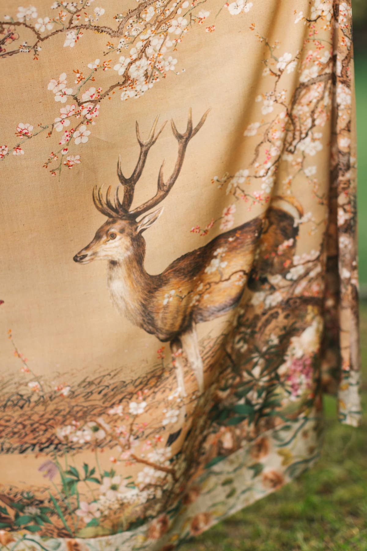 Market of Stars (USA) - Fable Bohéme Long Maxi Slip Dress w/ Blossoms, Deer & Moon