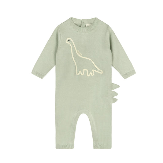 Viverano Organics - Dino Embroidered Baby Knit Jumpsuit (Organic Cotton)