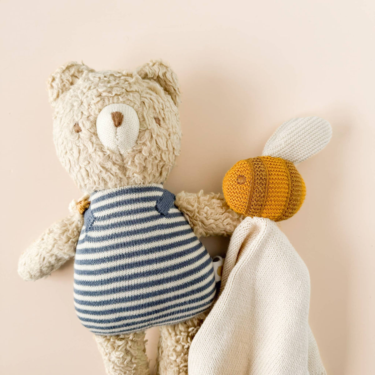 The Blueberry Hill - Lovey Bee Cream Baby Gift Blanket Toy Spring Cuddle Cloth