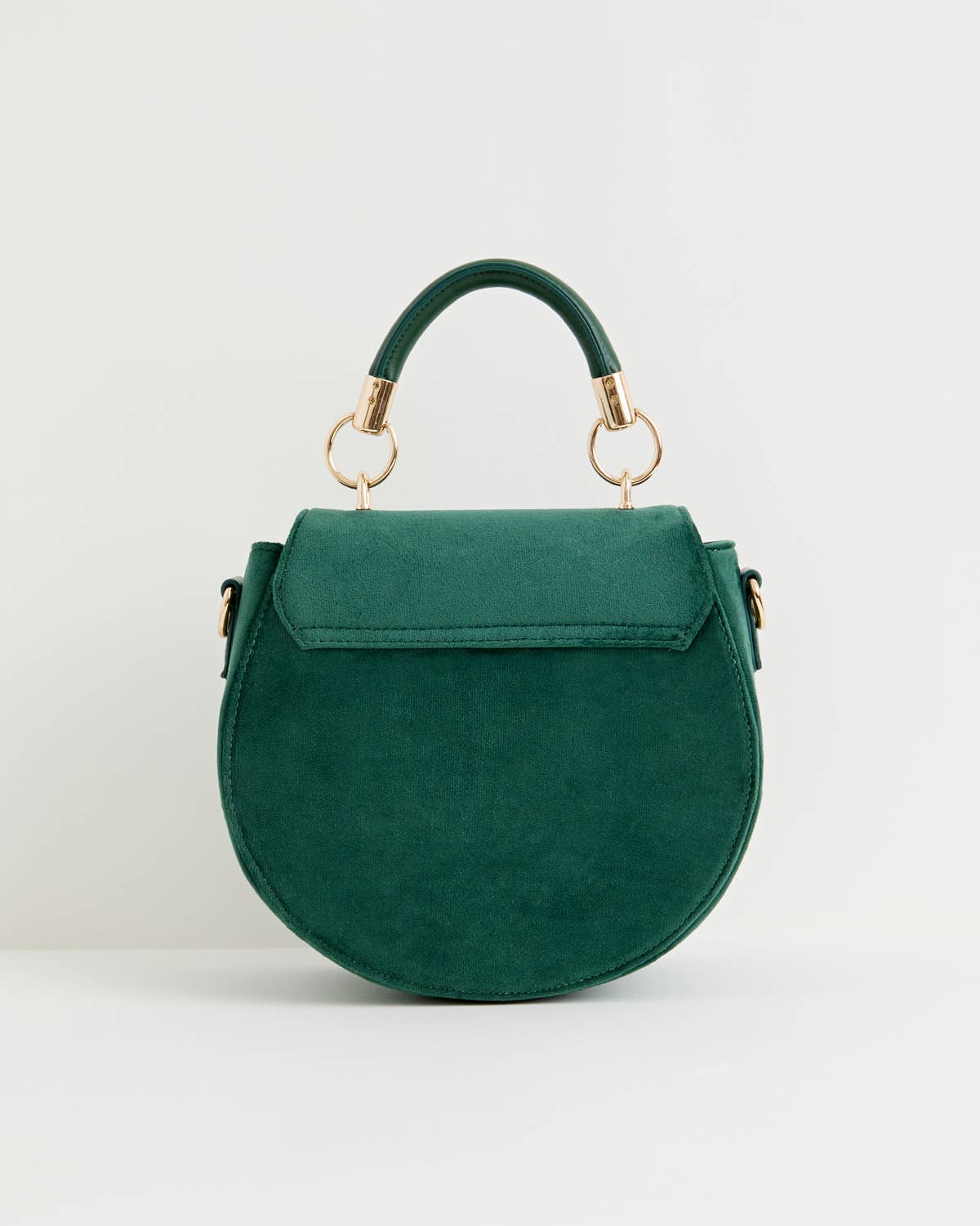 Fable England - Robin Love Fern Green Velvet Embroidered Saddle Bag