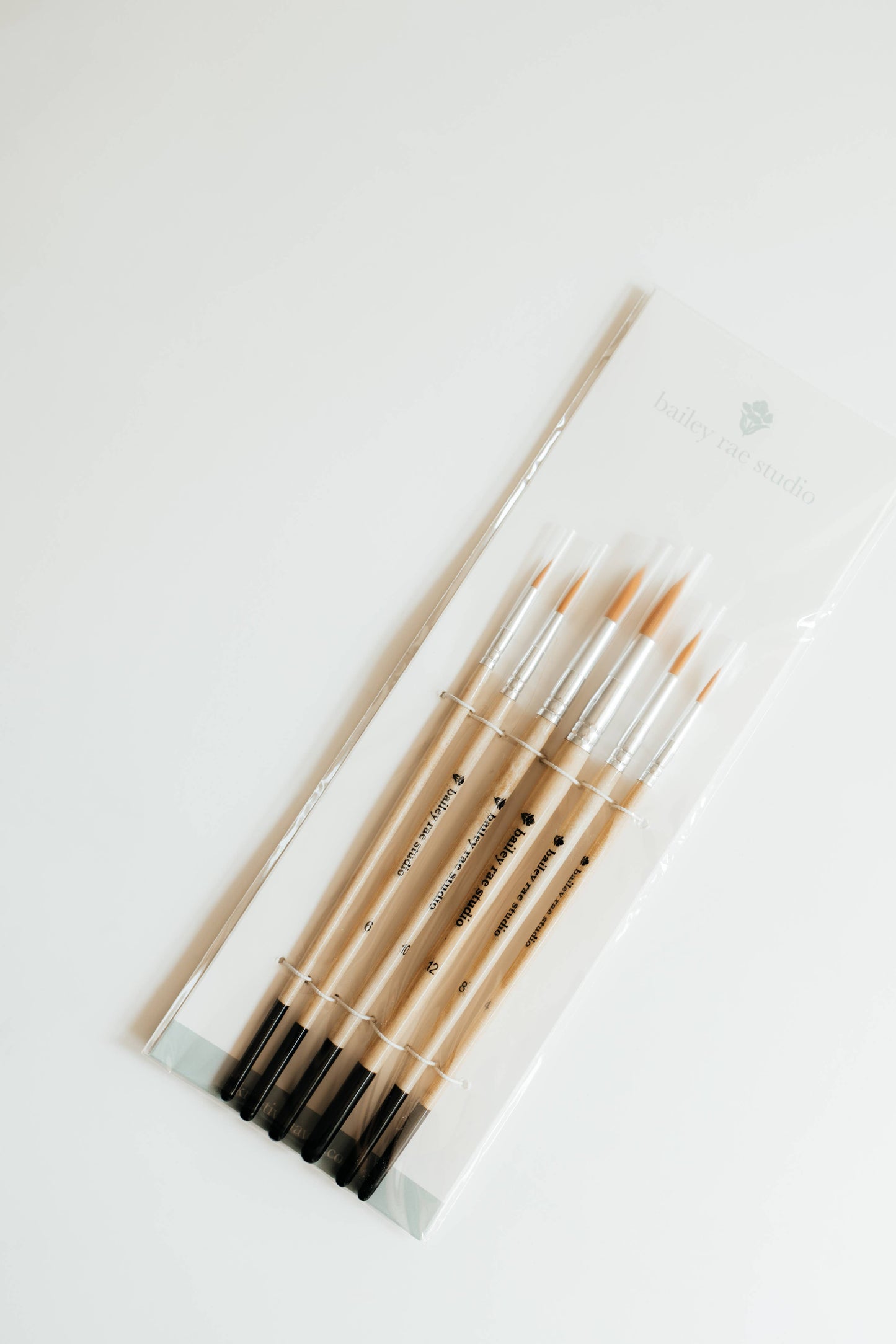 Bailey Rae Studio - Round Tip Watercolor Brush Set -- 6 piece