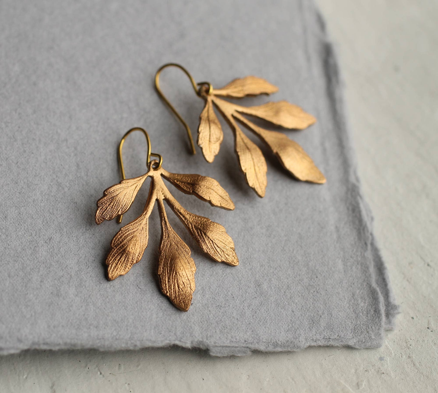 Silk Purse, Sow's Ear - Gold Leaf Chandelier Earrings