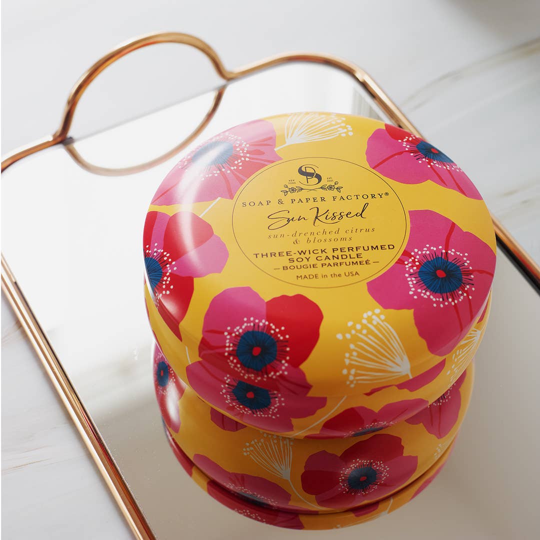 Soap & Paper Factory - Sun Kissed Three-Wick Tin Soy Candle