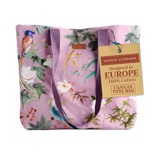 Maison d'Hermine - Design in Every Thread - Canvas Tote Bag 100% Cotton Hokuzai - Violet - 17.7" x 14.5"