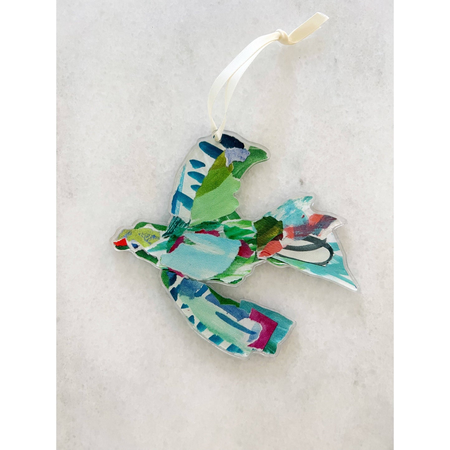 Lauren Dunn - Green Bird In Flight Ornament