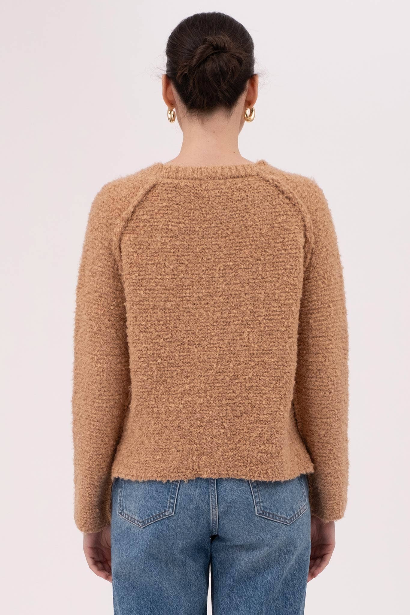 Blu Pepper - EXPOSED SEAM CHUNKY KNIT PULLOVER SWEATER