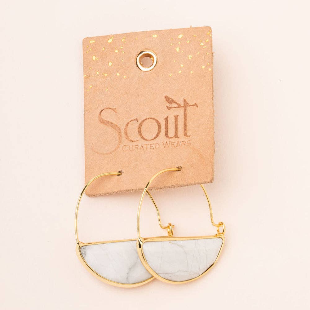 Scout Curated Wears - Stone Prism Hoop - Rose Quartz/Gold