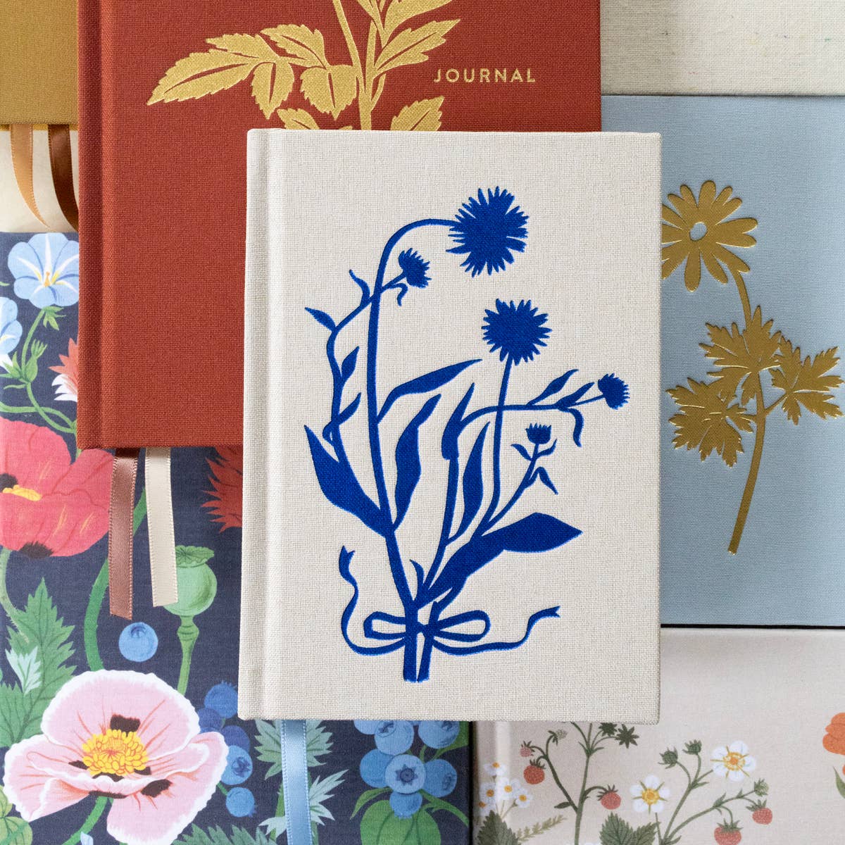 Botanica Paper Co. - BLUE FLORA | MINI LINEN BOUND JOURNAL