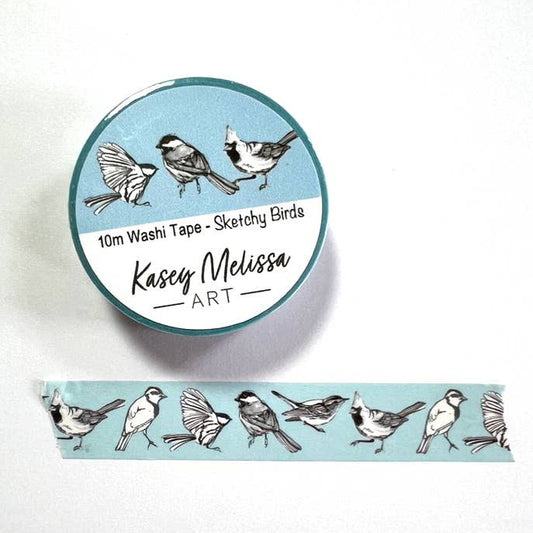 Kasey Melissa Art - Washi Tape / Sketchy Birds