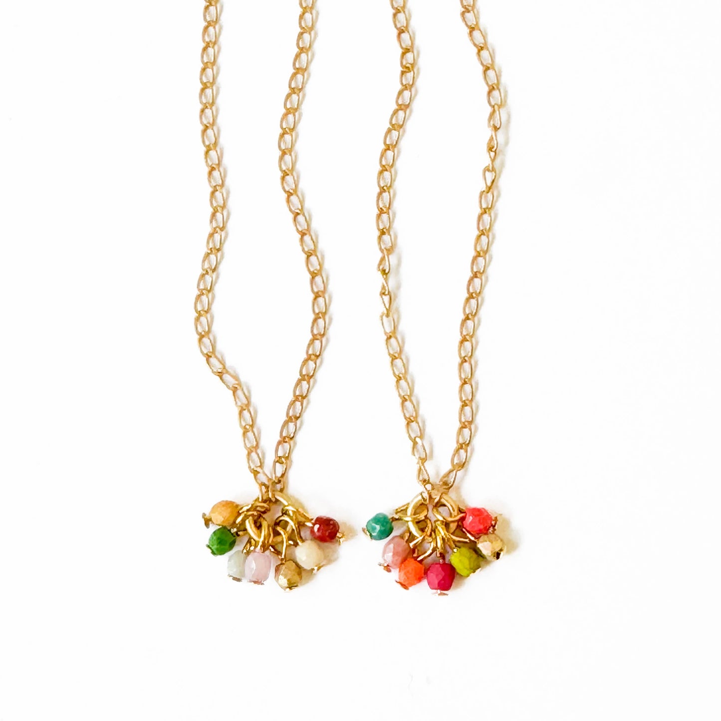 Nest Pretty Things - Dainty Gold Plated Necklace With Tiny Beaded Cluster Pendant