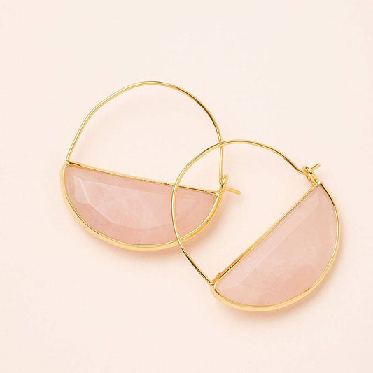 Scout Curated Wears - Stone Prism Hoop - Rose Quartz/Gold