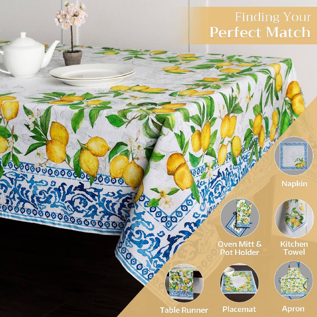 Maison d'Hermine - Design in Every Thread - Tablecloths 100% Cotton - 3 Shapes - Cedrat