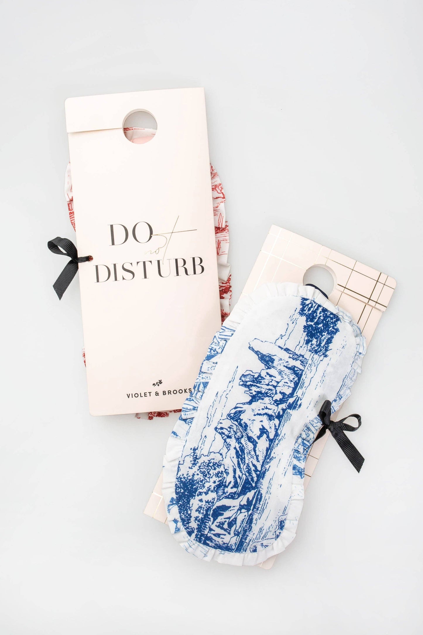 Colette Toile Eye Mask: Blue