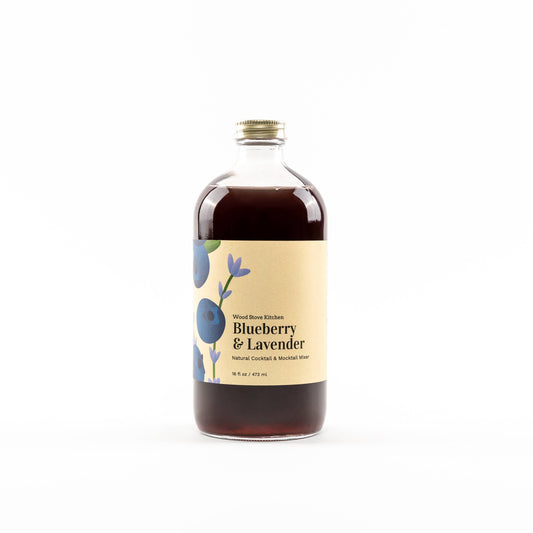 Wood Stove Kitchen - Blueberry and Lavender Cocktail Mixer and Mocktail Mixer, 16 fl oz