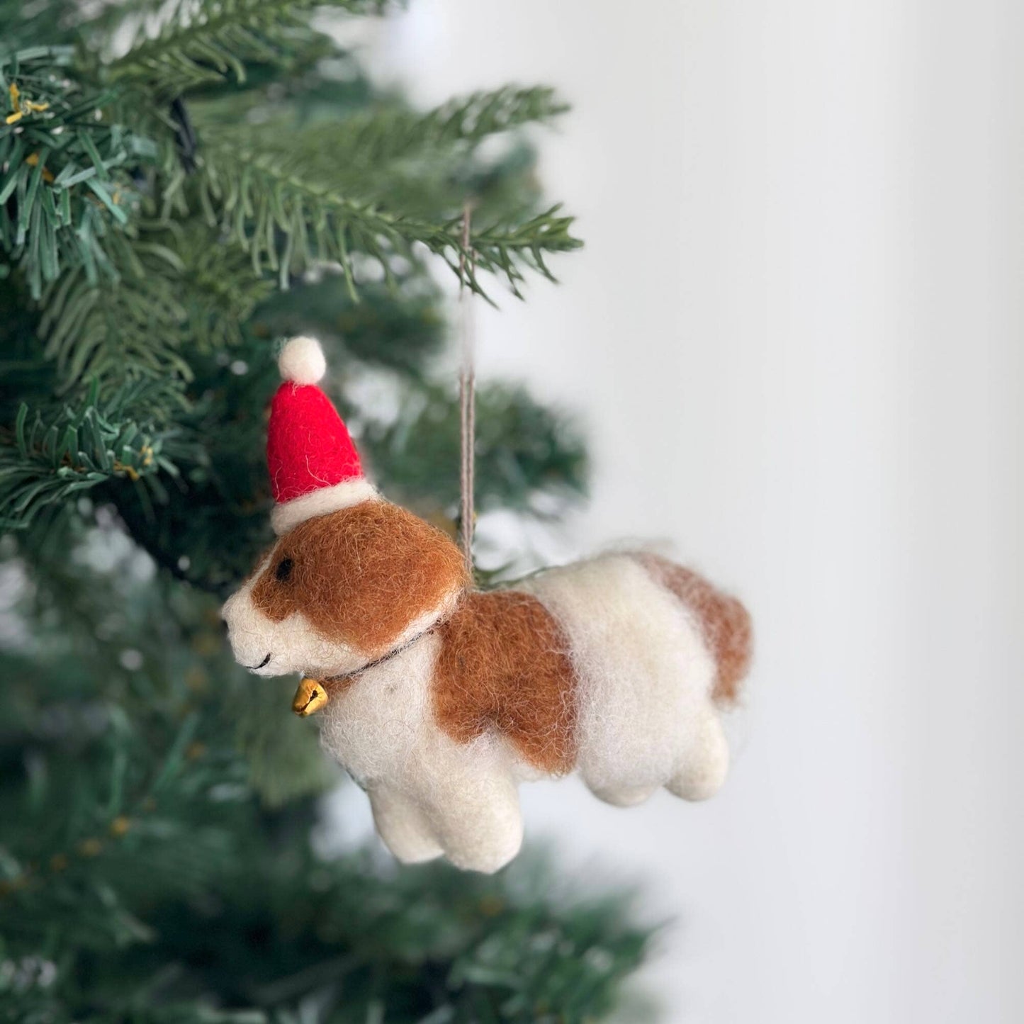 Deer Harbour Design - Felt Ornament - Cavalier King Charles Spaniel Dog: With Christmas Hat