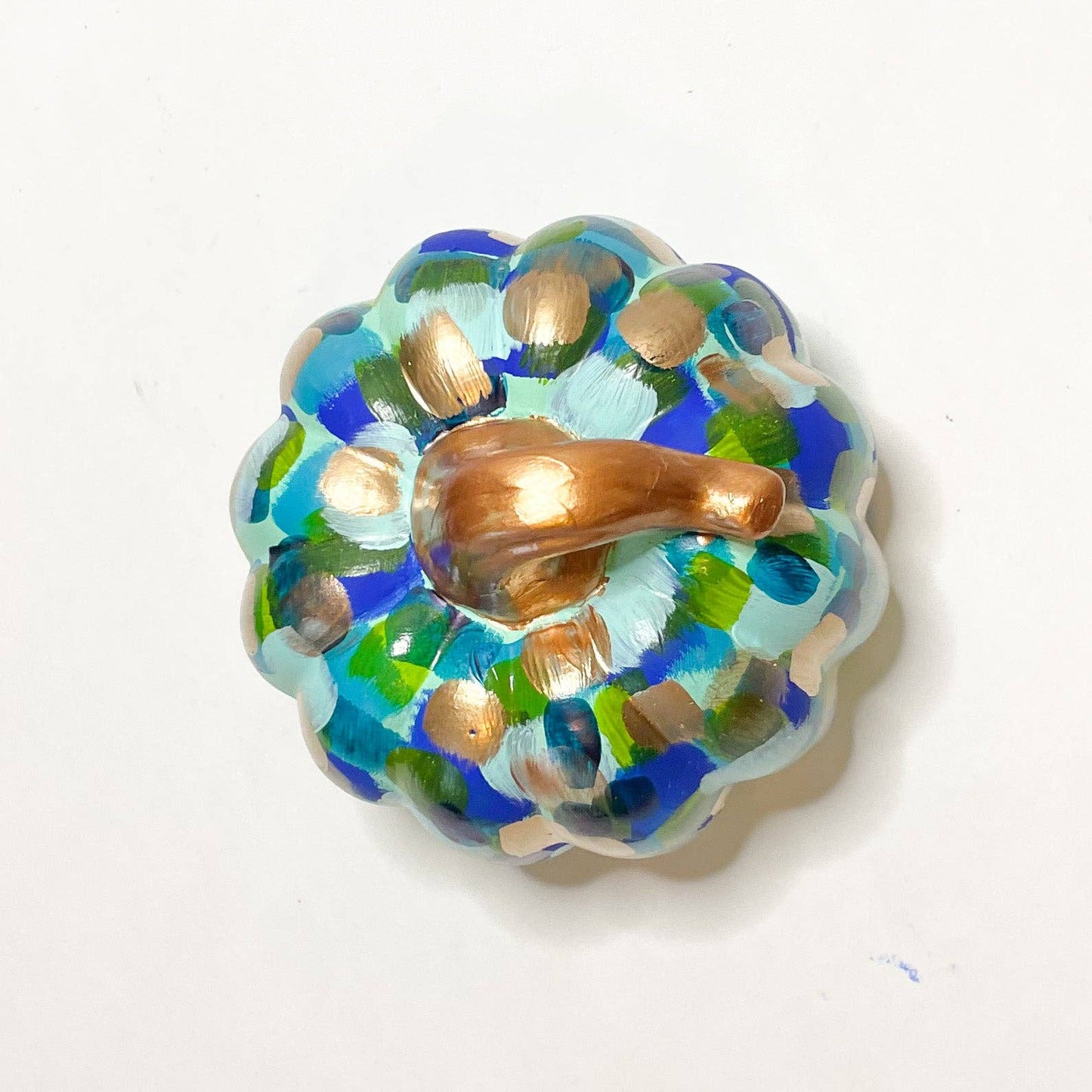 Jessica Reynolds Art - Blue Green Abstract Pumpkin