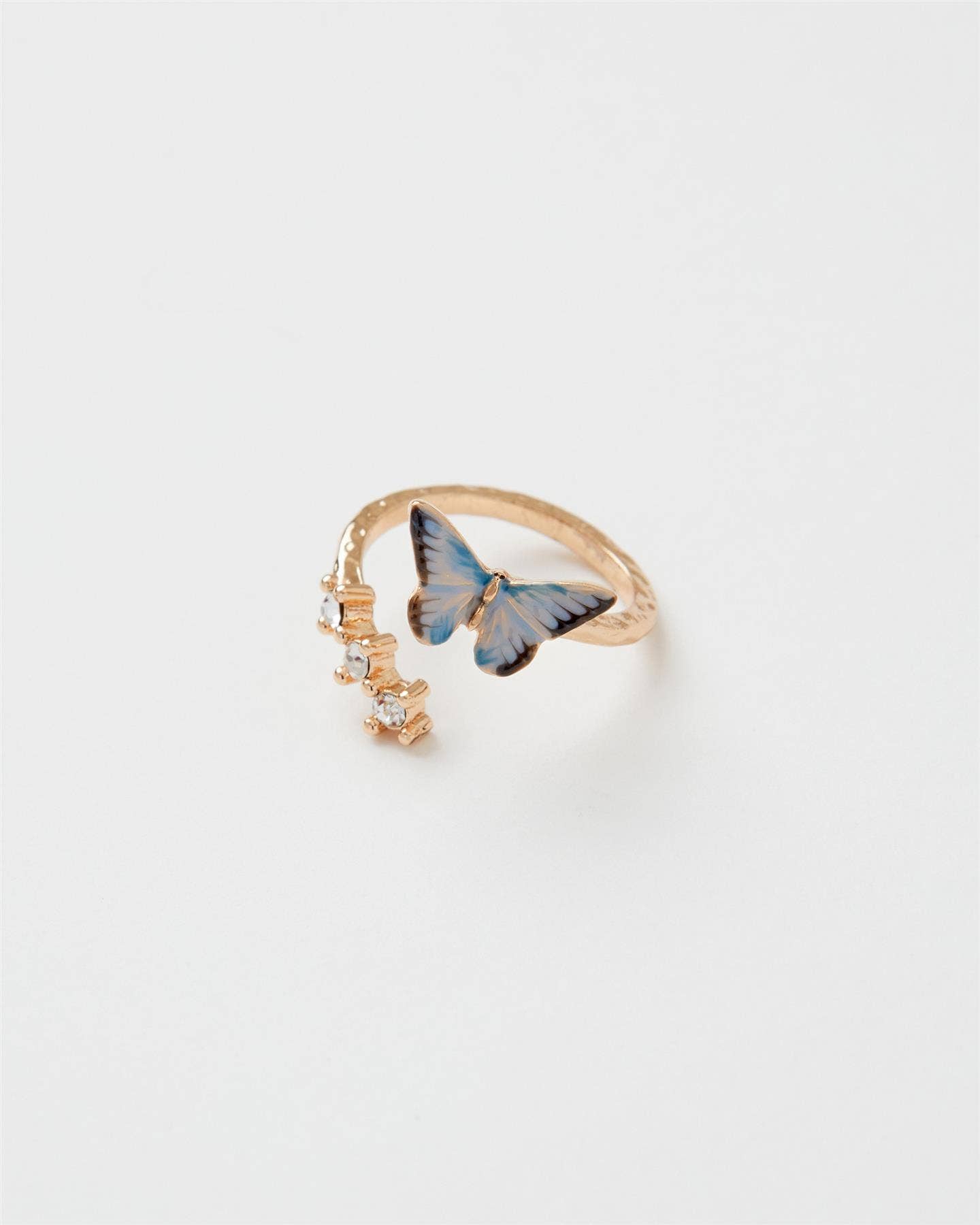 Fable England - FABLE Enamel Blue Butterfly Ring: Matchbox - Perfect for Gifting