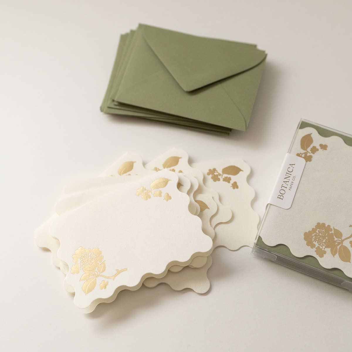 Botanica Paper Co. - GOLD VIBURNUM | mini boxed cards of 8