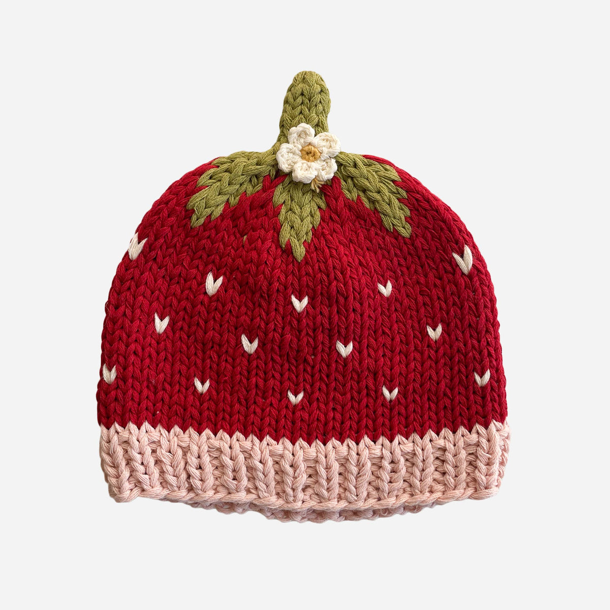 The Blueberry Hill - Cotton Strawberry Beanie Baby Girls Hat Clothing Summer Gift
