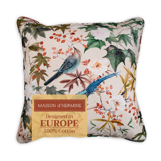 Maison d'Hermine - Design in Every Thread - Decorative Throw Pillow Cover - Hokuzai - Beige