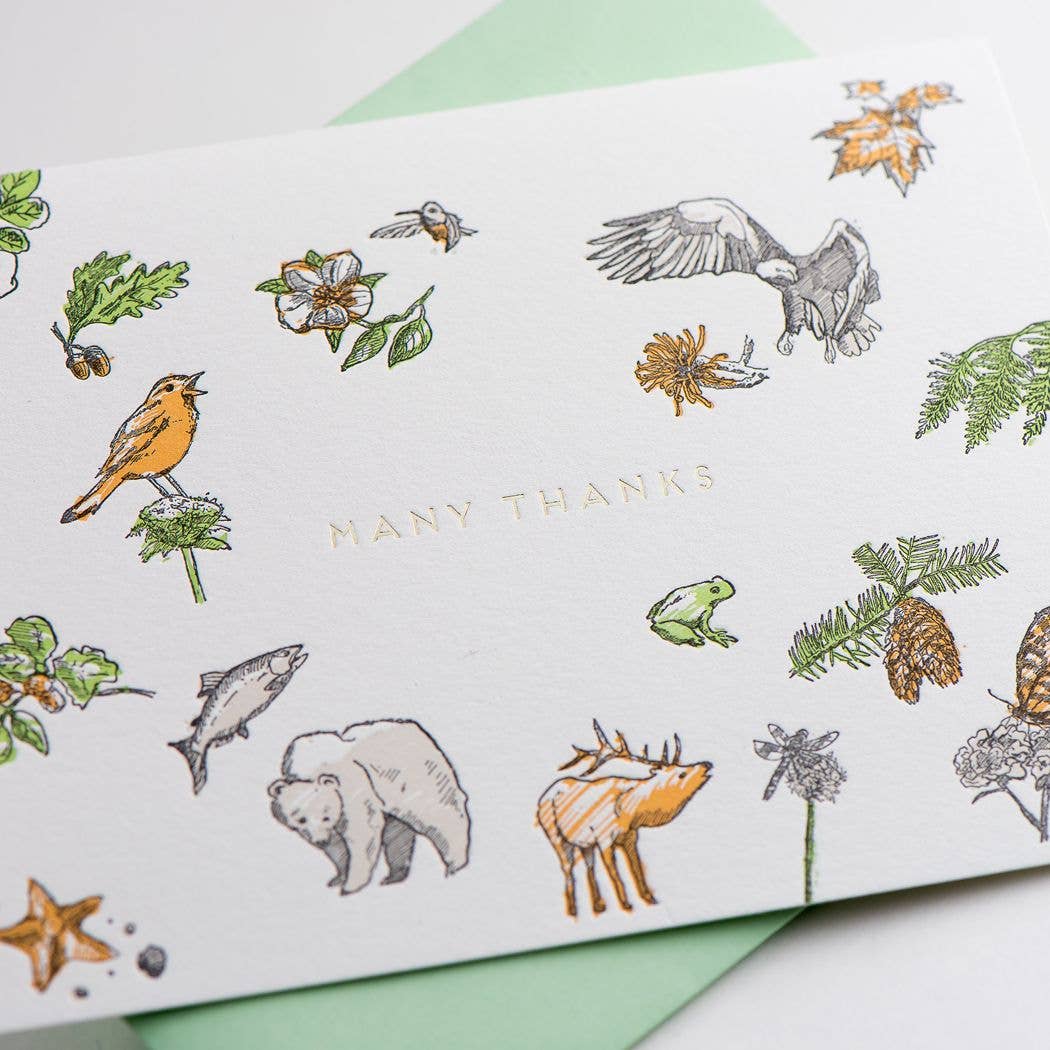 Many Thanks Flora & Fauna Card: SIngle Card