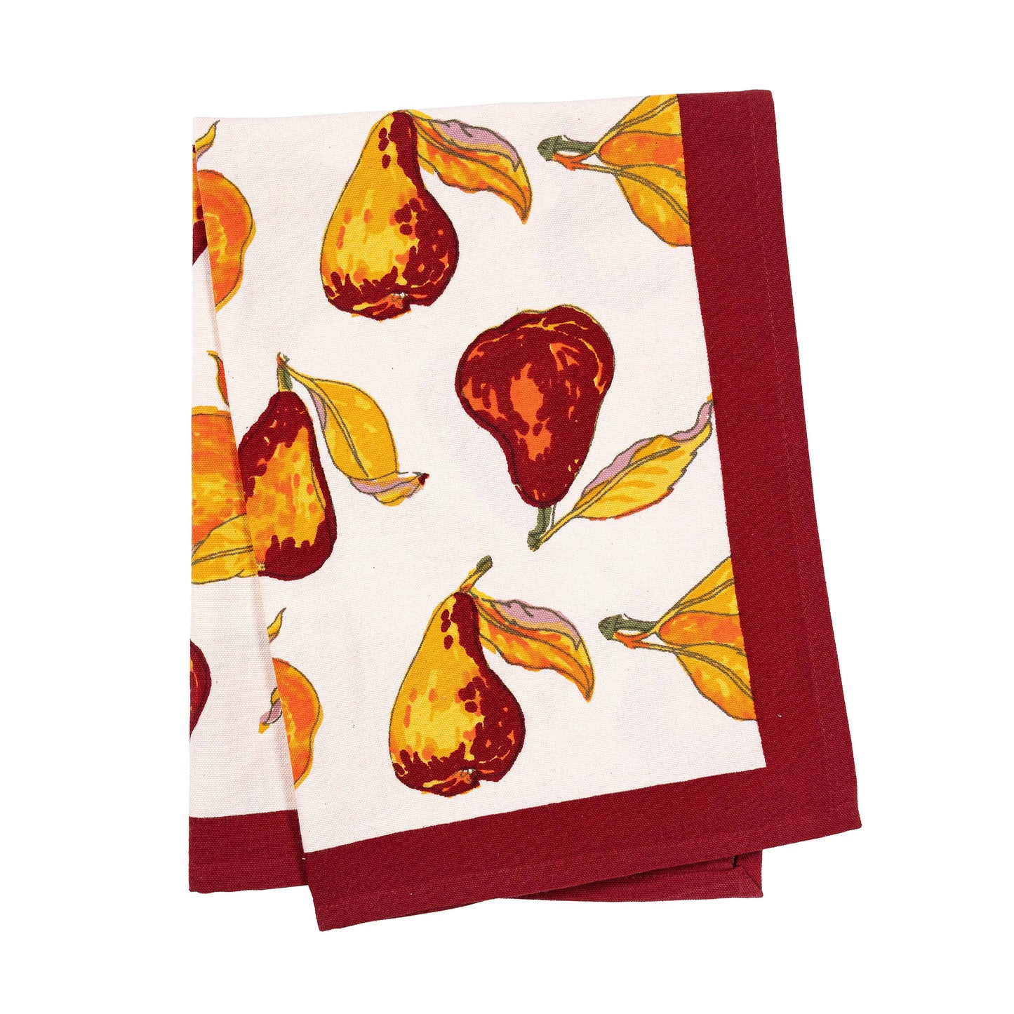 Couleur Nature - Orchard Pear Burgundy Tea Towels 20x30