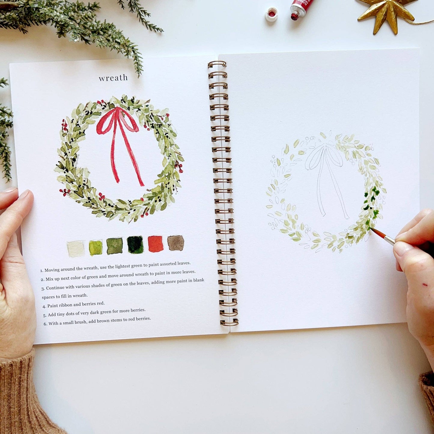 emily lex studio - Christmas watercolor workbook