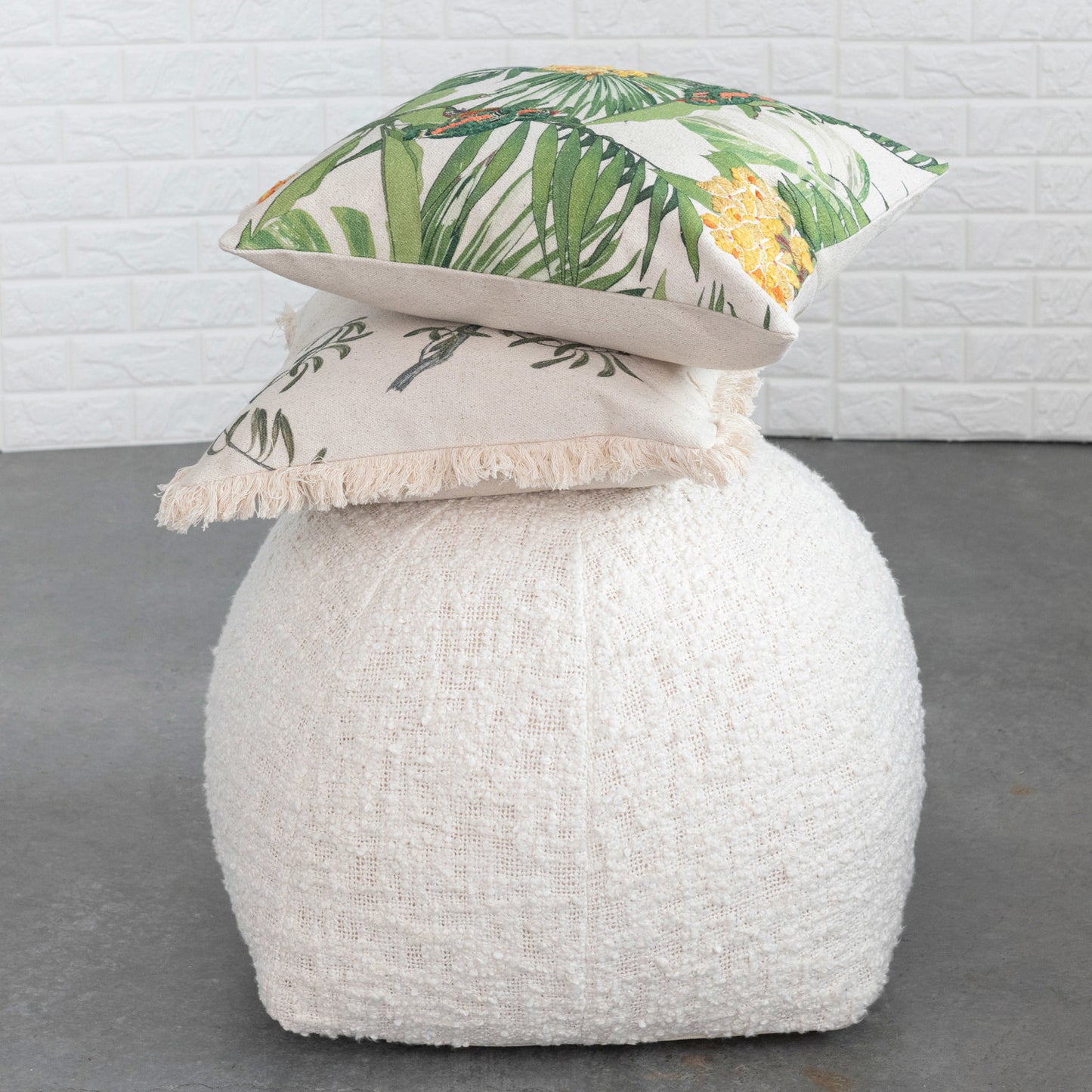 Embroidered Outdoor Pillow