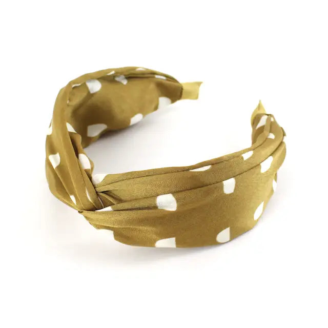 Headband - Mustard Polka Dots
