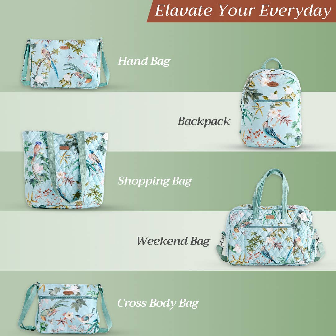 Maison d'Hermine - Design in Every Thread - Canvas Tote Bag 100% Cotton Hokuzai - Green - 17.7" x 14.5"