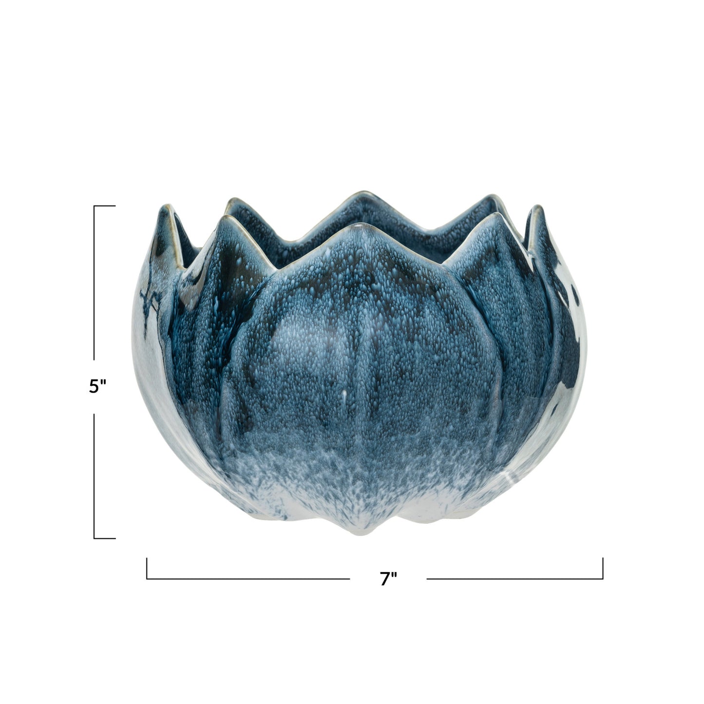 Blue Flower Stoneware Planter