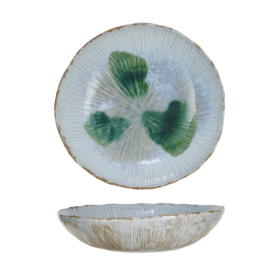 Stoneware Reactive Glaze Bowl Green