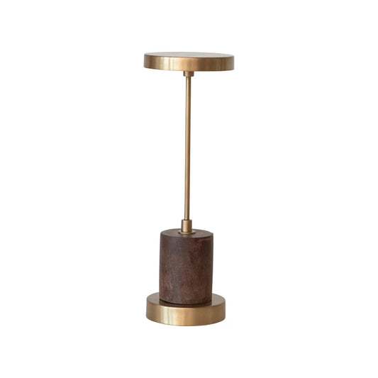 Metal & Mango Wood Touch Lamp
