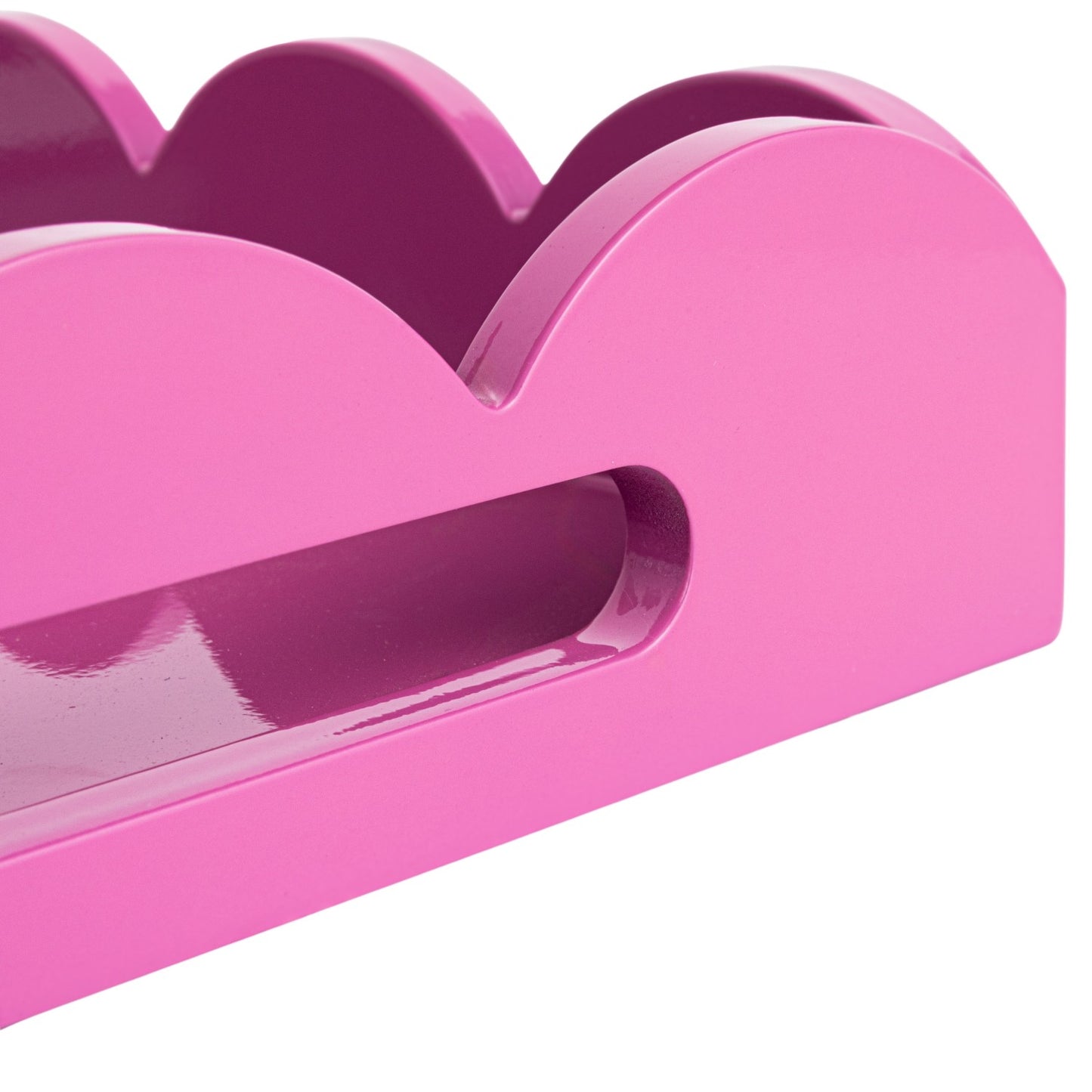 Pink Lacquered Scalloped Tray