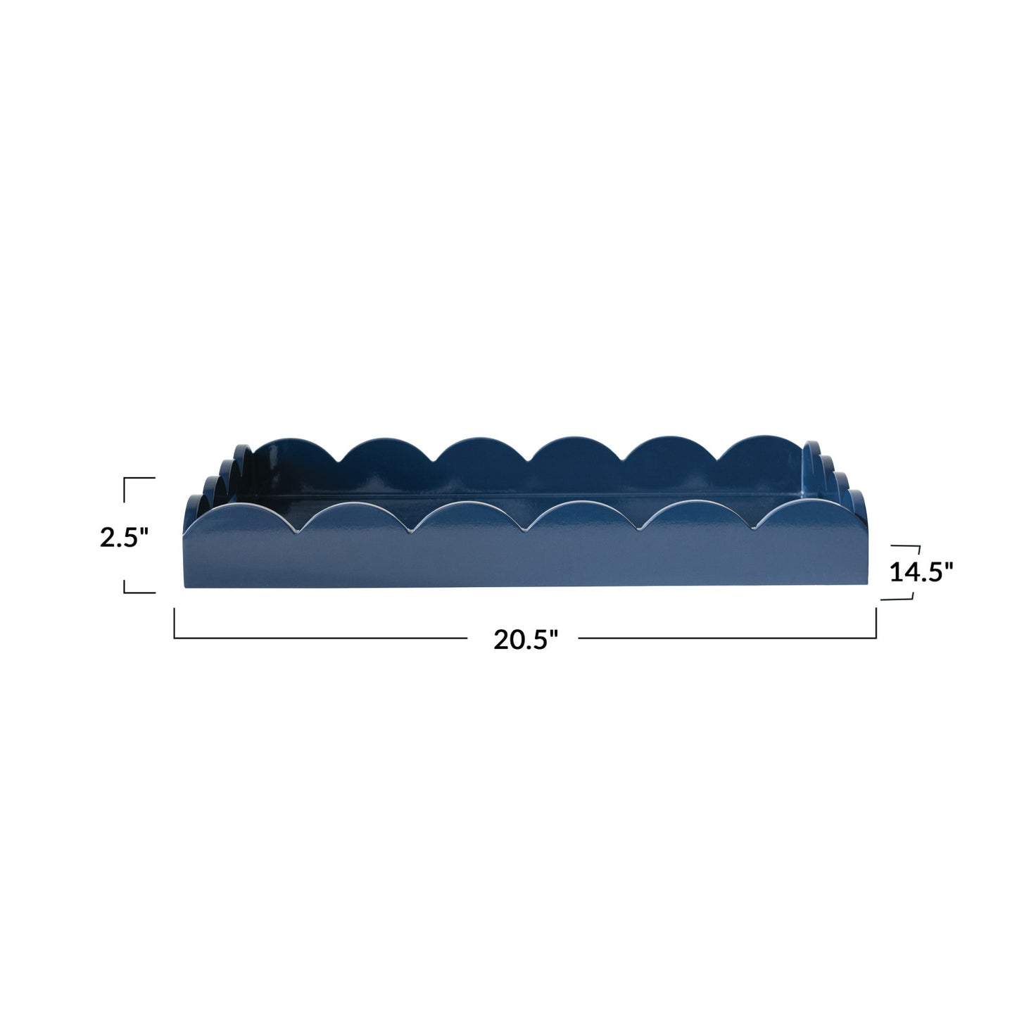 Navy Lacquered Scalloped Tray