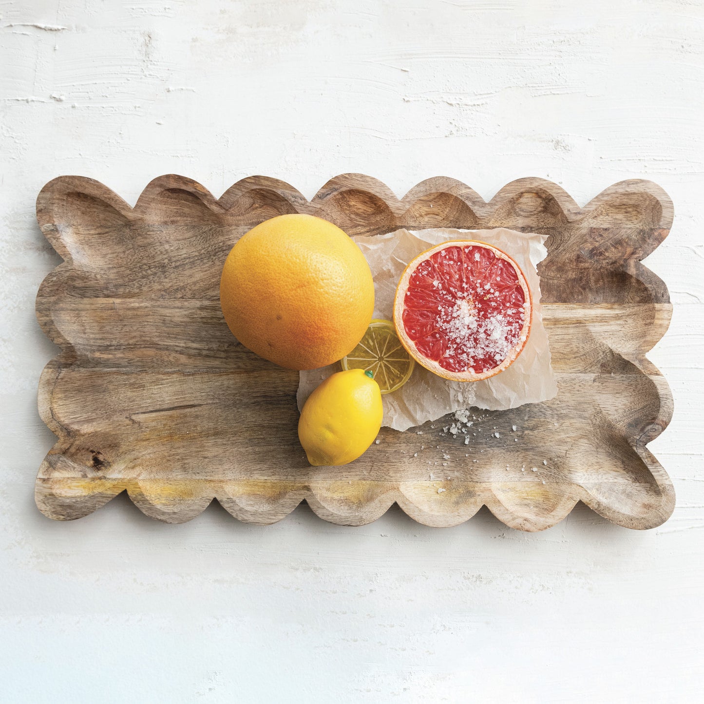 Scalloped  Wood Tray