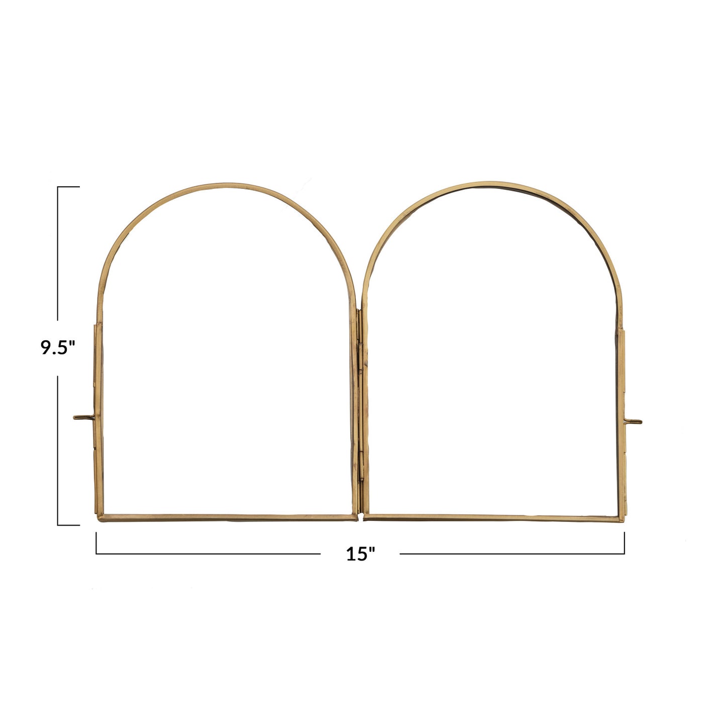 Brass & Glass Lg Arched Double Frame