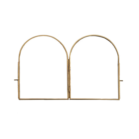 Brass & Glass Lg Arched Double Frame