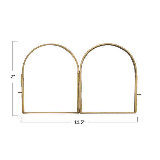 Brass & Glass Arched Double Frame