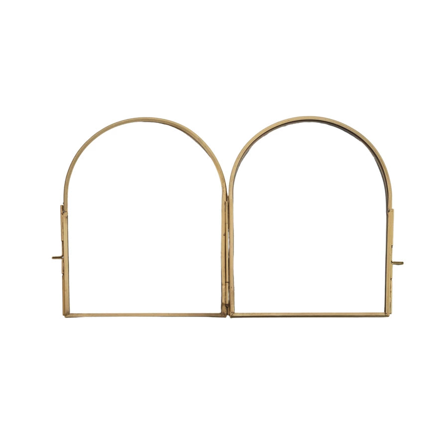 Brass & Glass Arched Double Frame