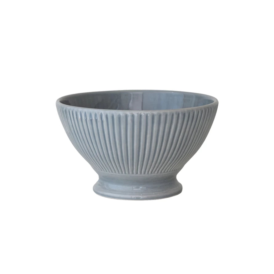 Blue Fluted Stoneware Bowl