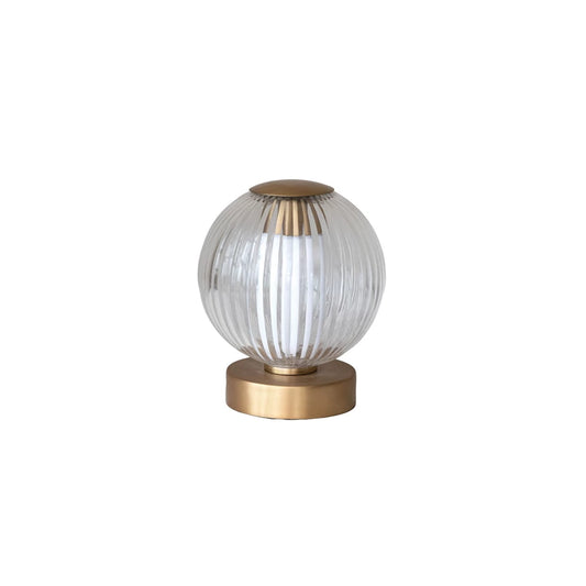 Glass & Metal Pleated Touch Lamp
