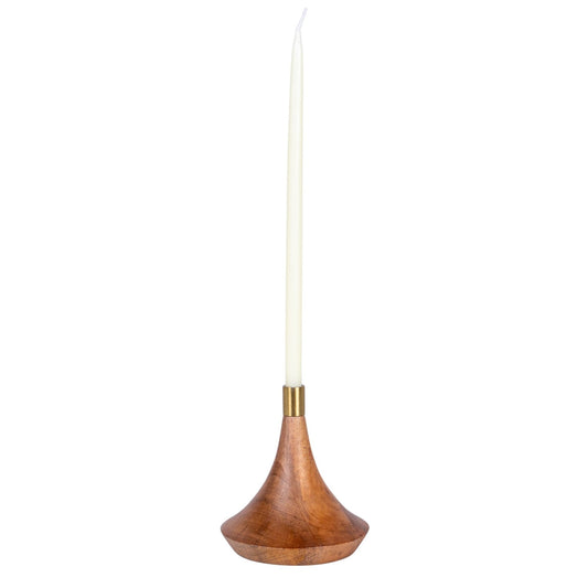 Mango Wood & Metal Taper Holder (Holds 1/2" Taper)