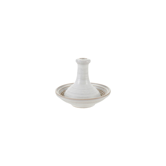 Round Stoneware Mortar & Pestle, White, 2 Pieces