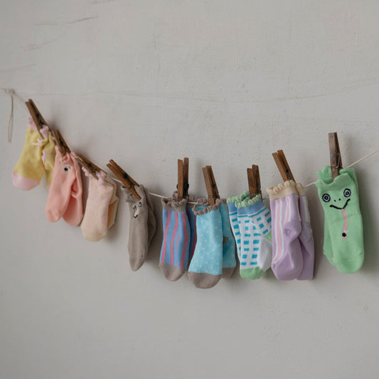 Cotton Socks with Animals, Boxed Set of 3, 3 Styles (0-12 Months)